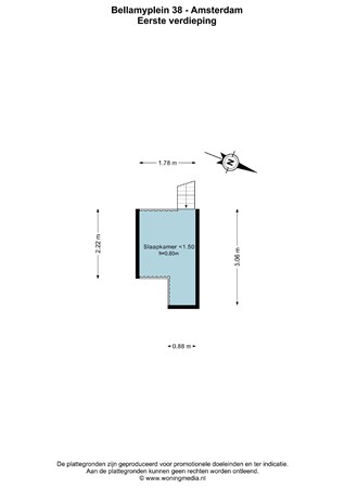 Floorplan - Bellamyplein 38H, 1053 AT Amsterdam